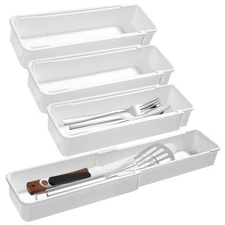 Drawer Organizers Set Expandable Trays Bins for Bedroom Bathroom Kitchen Office