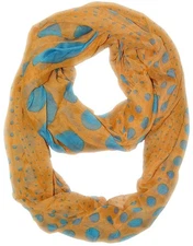 Vintage Multicolored Classic Bright Polka Dot Infinity Loop Scarf (Teal)