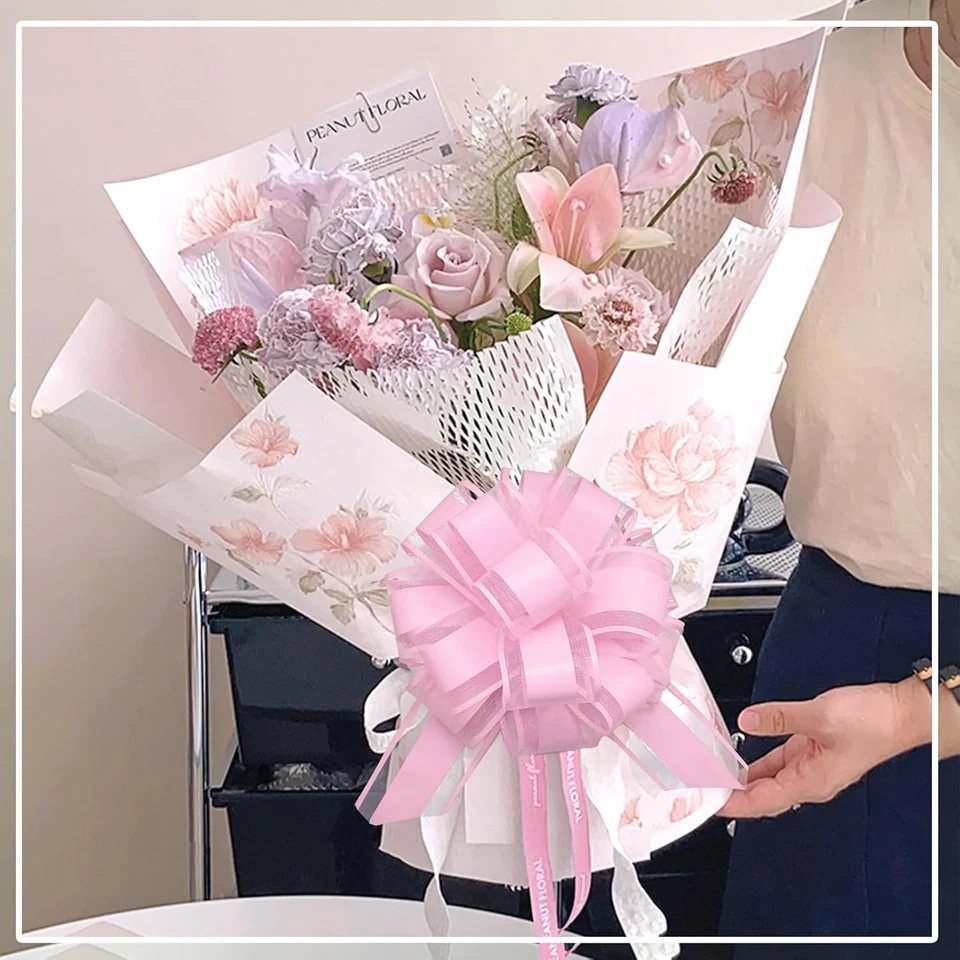 Arcos de organza rosa de 6 pulgadas 5 piezas, estilo clásico para boda, día de San Valentín, Foto 4 de 4