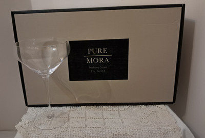 LOT OF 4 PURE MORA THE REMY COUPE 8oz. GLASSES MARTINI GLASSES