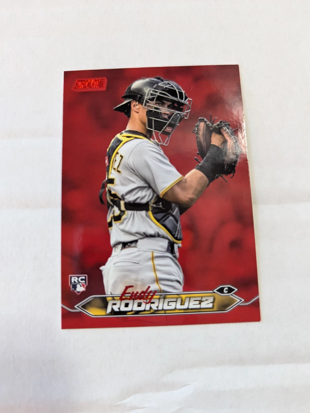 2024 Topps Stadium Club #249 Endy Rodriguez Red Foil Parallel RC Pirates Rookie