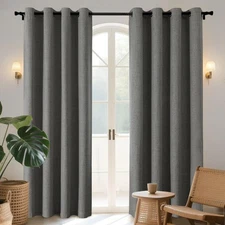 Joydeco Blackout Curtains 63" Long, 2 Panels Burg, Thermal Room Darkening