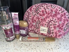 Bath  Body Works X Vera Bradley 4 Samples Inside Pink Paisley Cosmetic Bag BNWT