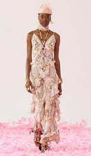 CAMILLA Twilight In Istanbul Asymmetrical Ruffle Slip Dress Size S RRP $1200