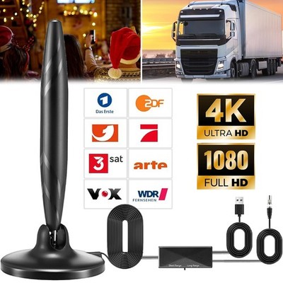 DVB T2 Antenne mit 5M Kabel Zimmerantenne für Fernseher für Full HD & 4K Empfang