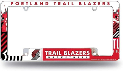 #ad Portland Trail Blazers Metal License Plate Frame Tag Cover All Over Design... $19.99