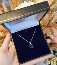 20 Ct Natural Certified Blue Sapphire Loose Gemstone 925 Solid Silver Pendant