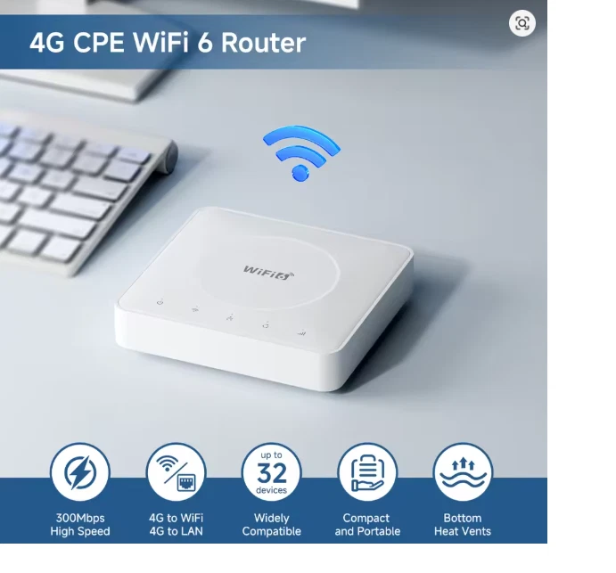 300Mbps WiFi6 4G LTE Modem Router  Wireless Internet Router &SIM Slot-White - Image 2 of 4