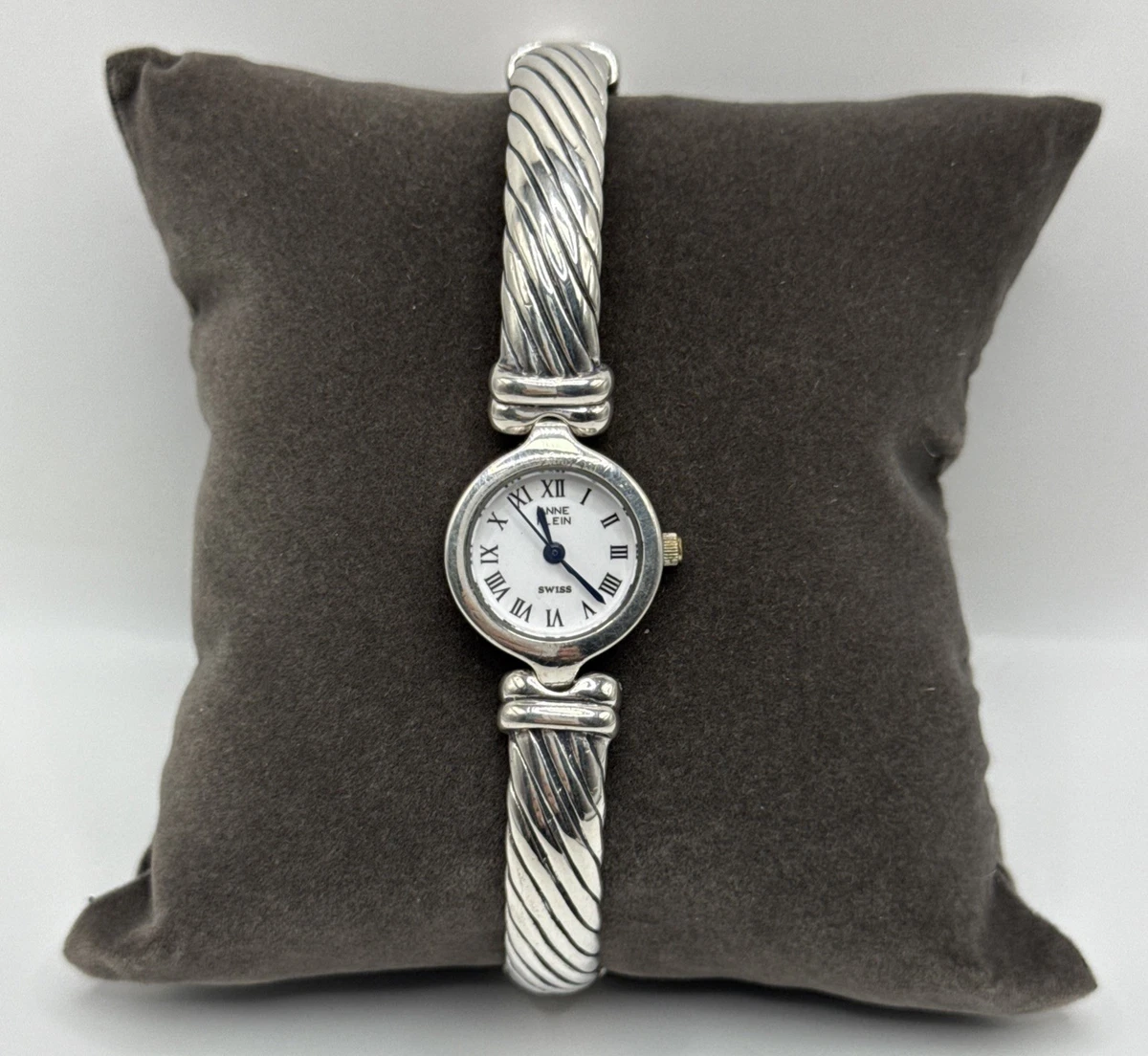 Anne Klein Sterling Silver Swiss Quartz Watch Chain Bracelet Needs Battery 46g s-l1200.jpg main image 2