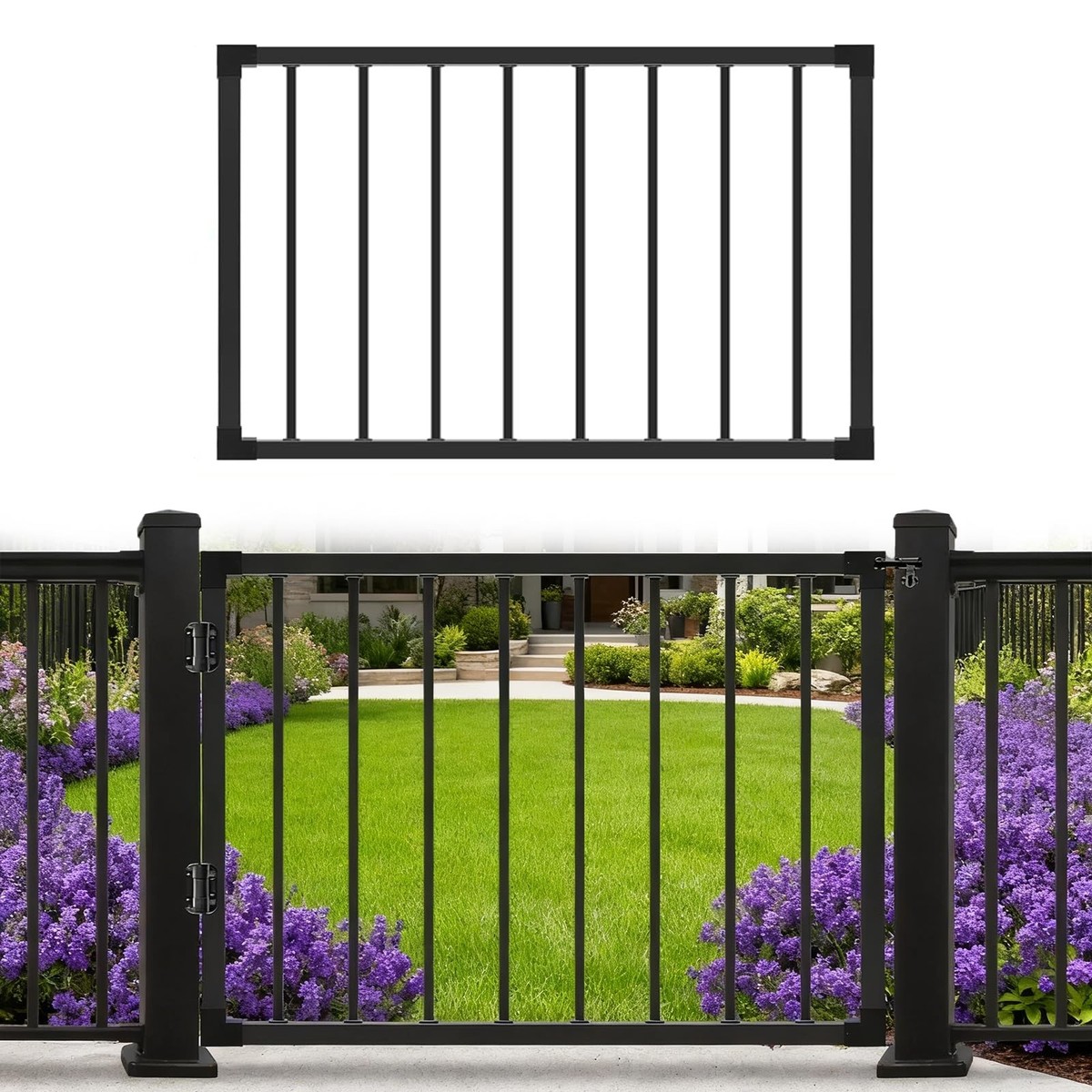 Deck Fence Gate Outdoor, 32''H Gate for 36''H Deck, Entry Way