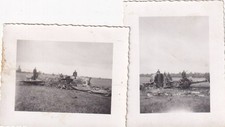 2 x Foto - Soldaten + abgeschossenes Flugzeug - 2.WK - zu bestimmen -
