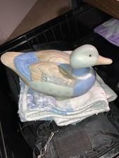 Porcelain or Ceramic Duck, Vintage, 8.25" in Length