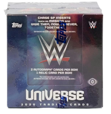 2025 Topps WWE Universe Wrestling Unopened Factory Sealed Hobby Box ~ 3 Hits
