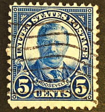 USA &bdquo;United States Postage&ldquo; Roosevelt 5 Cents &ndash; Einzelmarke, gestempelt
