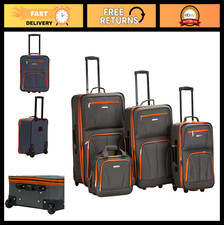 Expandable 4-Piece Softside Luggage Set - Charcoal, Lightweight Travel Suitcase