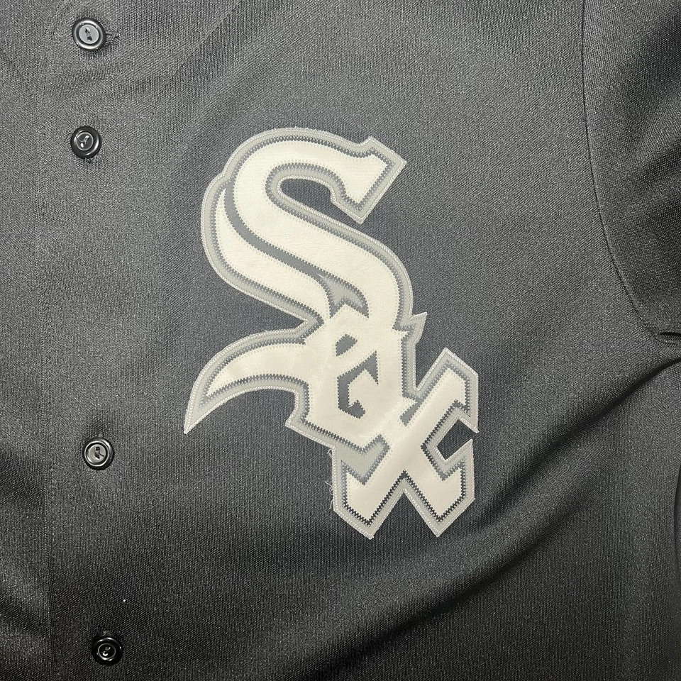 Camiseta Majestic Chicago White Sox Para Hombre Grande Negra MLB Ramírez 10 Cosida Foto 3 de 4