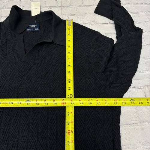 NWT Abercrombie & Fitch Men Collared Cable Knit Polo Sweater XL X-Large C039 -2 - Picture 3 of 18