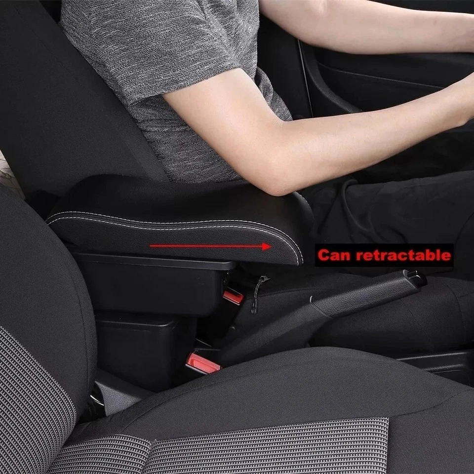 Caja reposabrazos para consolas Honda Fit Jazz 2007-2008 caja de almacenamiento de asiento doble capa Foto 3 de 4