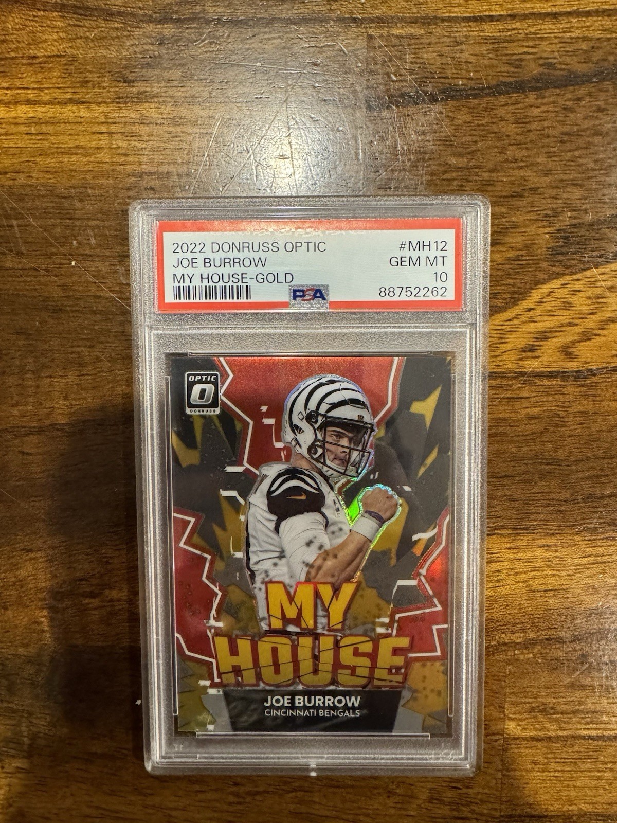 2022 Panini Donruss Optic Joe Burrow My House Gold First #1/10 PSA 10 GEM MINT