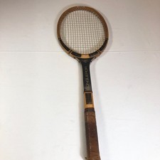 Vintage Wilson Conqueror Wood Tennis Racket Strata-Bow Produced in Belgium