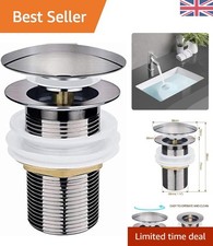 Nickel Plated Bathroom Waste Plug - Durable Unslotted Design Sink Drain