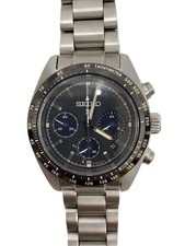 Seiko Quartz Watch V192-0AF0 Stainless Steel Black Analog