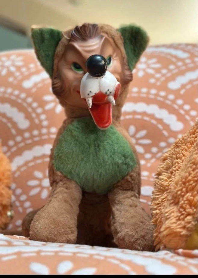 Rubber Face Vintage Retro My Toy Big Bad Wolf Rushton Style Plush Toy  - Image 3 of 4