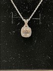 Kay Jewelers Sterling Silver Lab Created White “Cushion Cut” Sapphire Necklace — photo 3