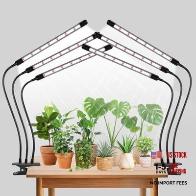Tri-Heads Grow Lights for Indoor Plants, Full Spectrum Plant 3 Heads(Pack 2)