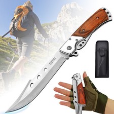 Scharfes Klappmesser 14cm Taschenmesser Langes Zweihandmesser Großes Jagdmesser