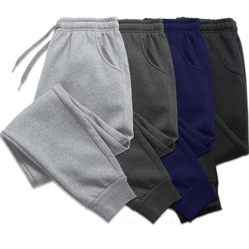 JOGGERS SWEATPANTS MEN'S CASUAL SLIM-FIT FLEECE PANTS POCKETS TROUSERS-image