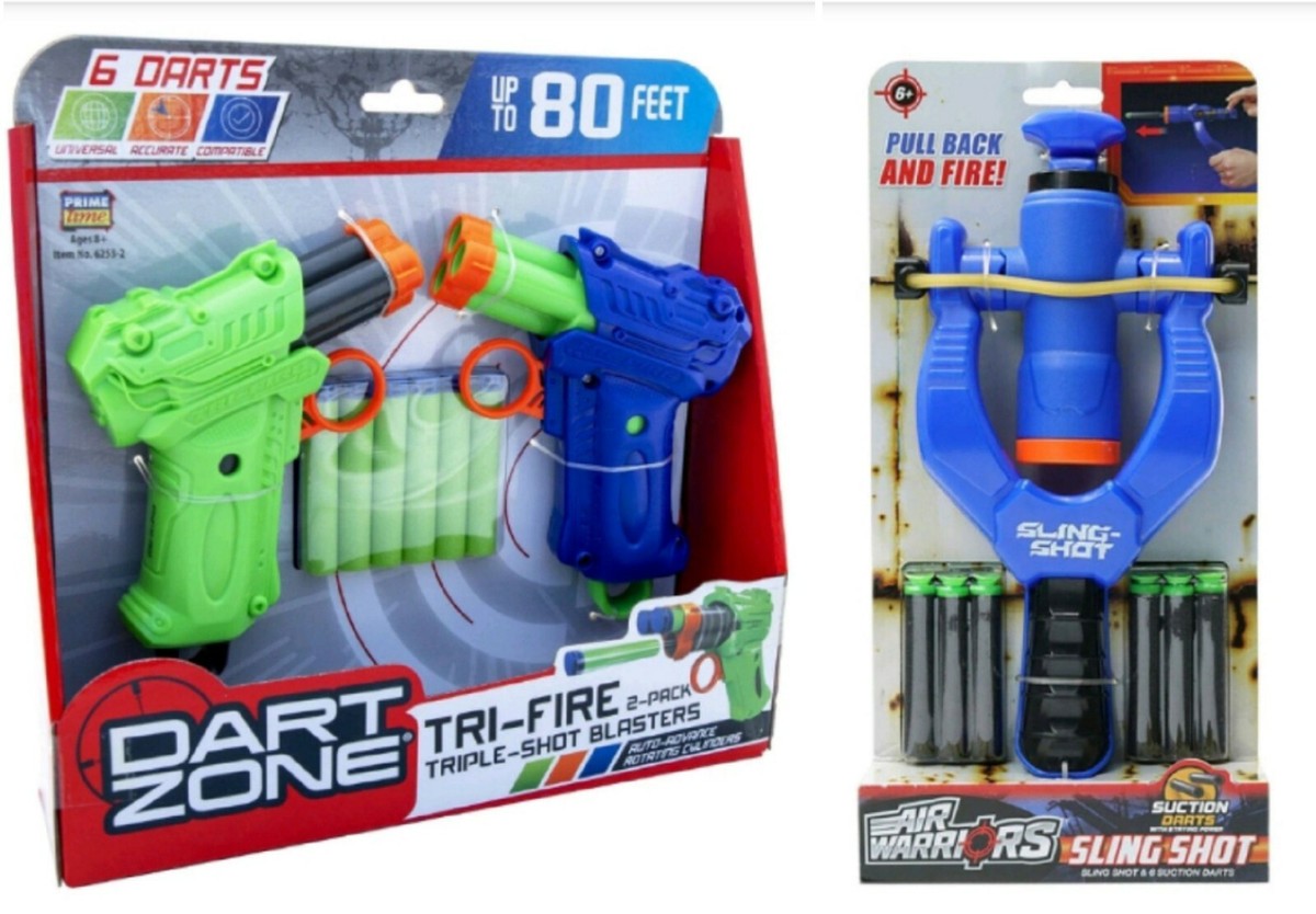 Dart Zone Triple-Shot Rotating Cylinder 2-pk Blaster and Sling