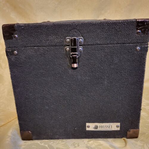 Odyssey Black Carpeted Heavy Duty Record Storage Case for 90 12" Vinyl Records
