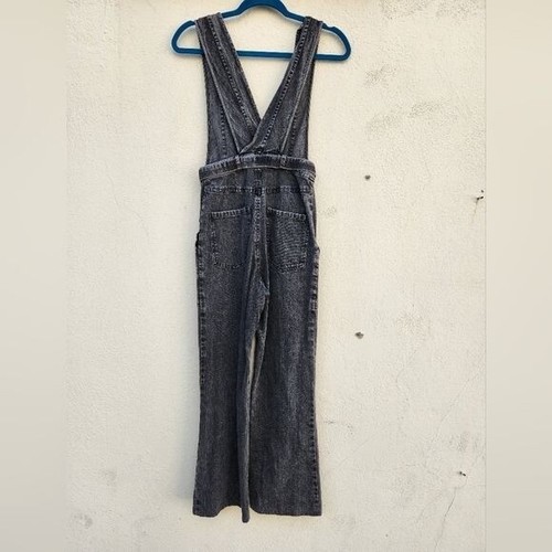SEA NY Black Denim Overalls Tie Waist Jumpsuit - Picture 3 of 9