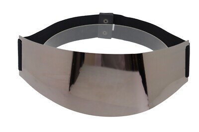 Women Black Elastic Waistband Fashion Belt Wide Pewter Plate  display picture 3