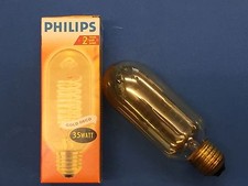 PHILIPS GOLD DECO SPIRAL 230V 35W E27 RÖHRE T45 ähnl. Kohlefadenlampe 2 Years !!
