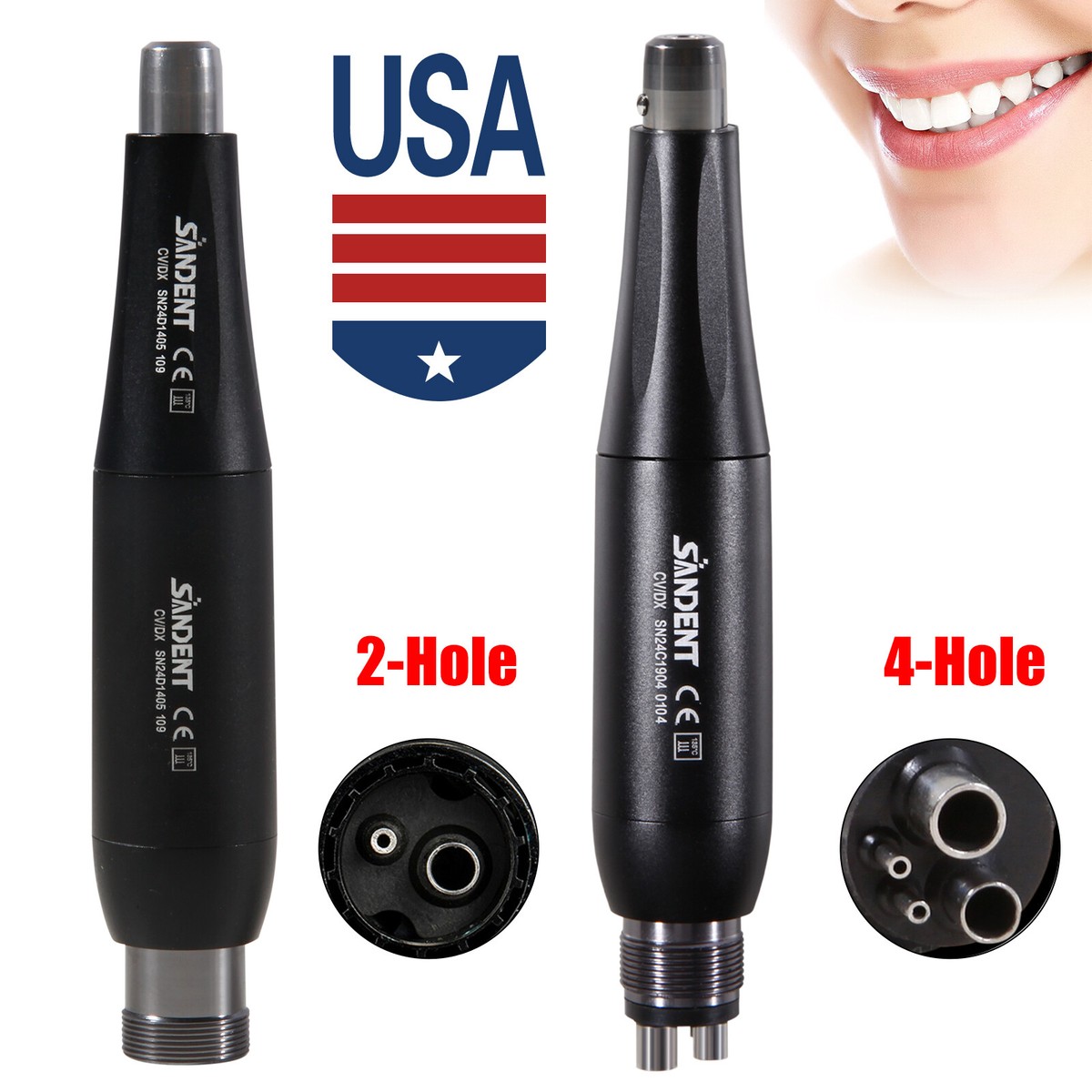 Dental Hygiene Prophy Handpiece Air Motor 2/4 Holes 4:1 Nose Cone