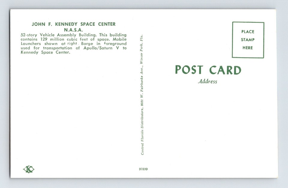 Postcard Florida Kennedy Space Center FL NASA Aerial Building 1960s