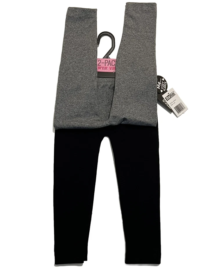 ¡NUEVO CON ETIQUETAS! Paquete de 2 leggings Star Ride para niñas pequeñas talla 4T gris-negro Foto 2 de 4