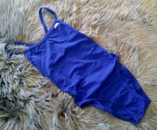 Women's Adidas One Piece Swim Suit Solid Blue, Vortex Back, Size 28 NWT, AWX8611