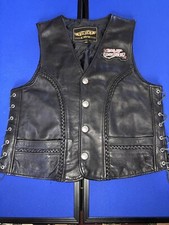 Unik Ultra Black Leather Motorcycle Vest Womens Xl Harley Patch Rose Sturgis