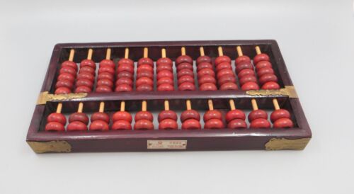 Vintage roter Löwe chinesischer Holzabakus. 11 Reihen, 77 Perlen - Bild 1 von 8