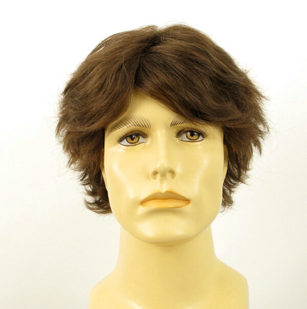 Perruque pour homme en cheveux naturels blond foncé idéale pour le sport et le bureau