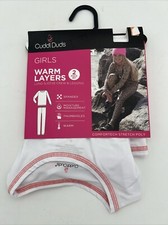 Brand New Cuddl Duds Little Girls 2 Piece Baselayer Set White Size SM 6-6X 