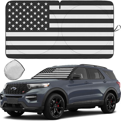 For BMW Accessories Car Windshield Sun Shade US Flag UV Block Shield Cover Visor