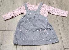 Carters 2-Piece Shirt & Corduroy Style Jumper Set Size 18 Mths Flower Cat Easter