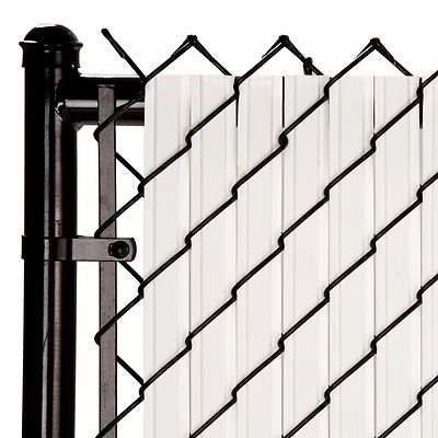 Chain Link White SoliTube  Max-Privacy Slat For 4-ft Fence Bottom Lock