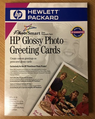HP Glossy Photo Greeting Cards Kit (2 Sided Glossy/Matte) 20 Sheets