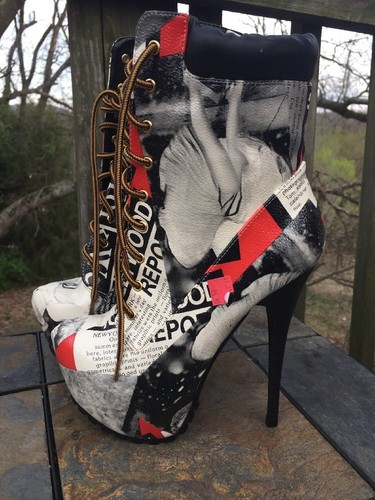 MARILYN MONROE Report RARE SIGNATURE Boots Stilettos High Heels Women Shoes Sz 7 - Picture 6 of 12