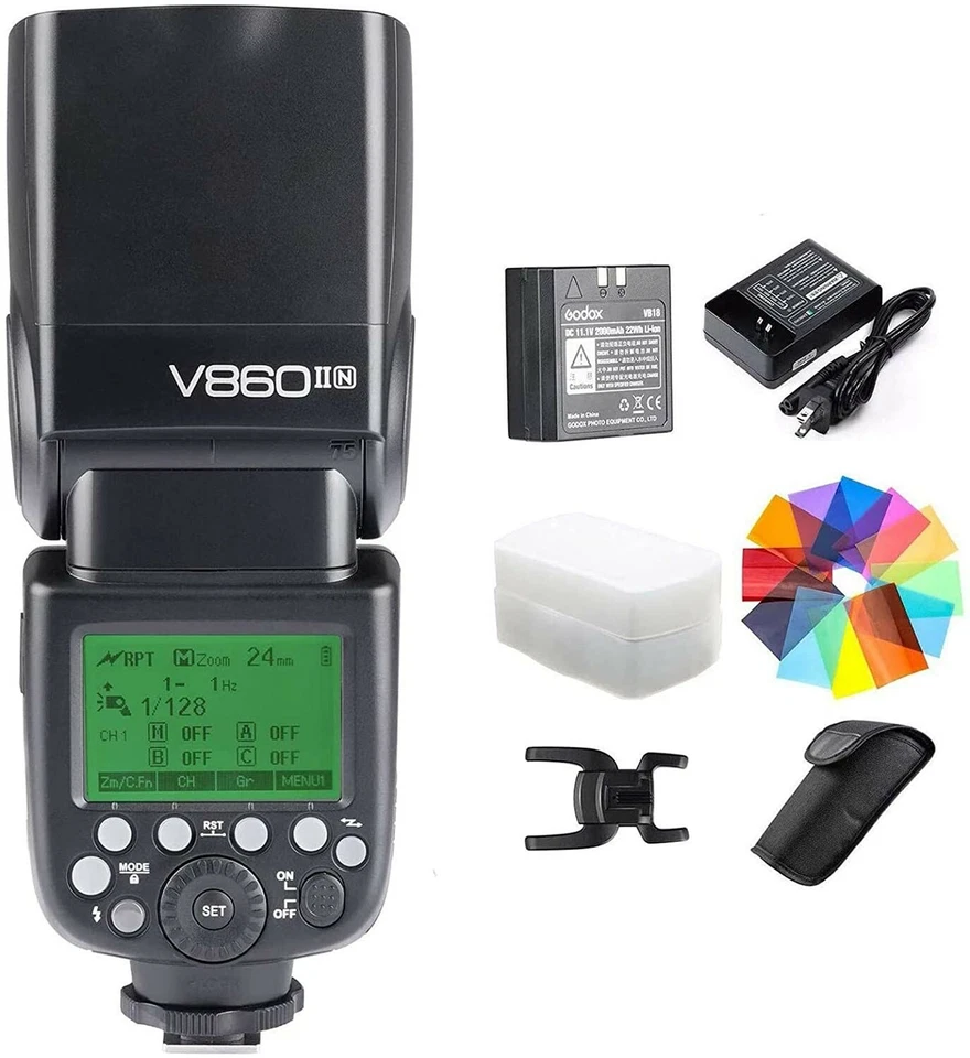 Godox V860II-N 2.4G TTL Li-ion Battery Wireless Camera Flash Speedlite for Nikon - Image 2 of 4